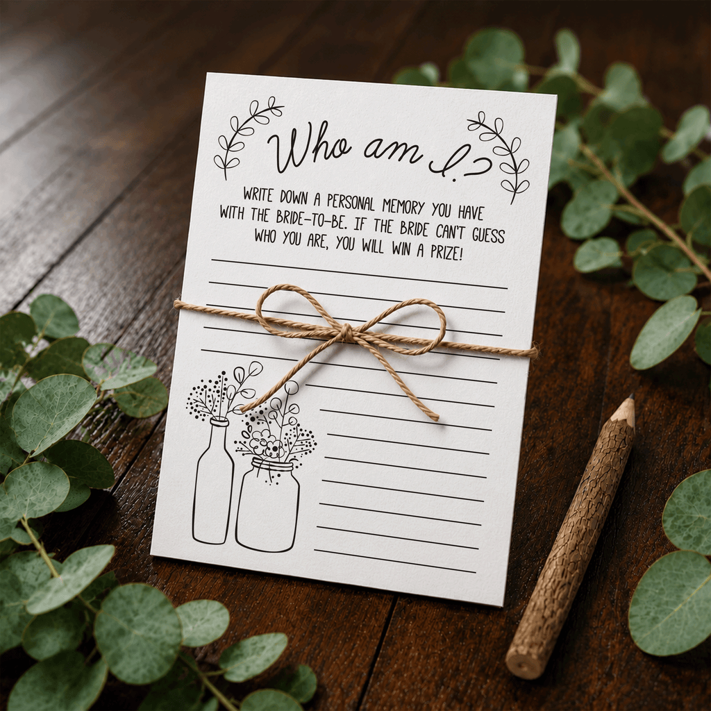 Who Am I Bridal Shower Game