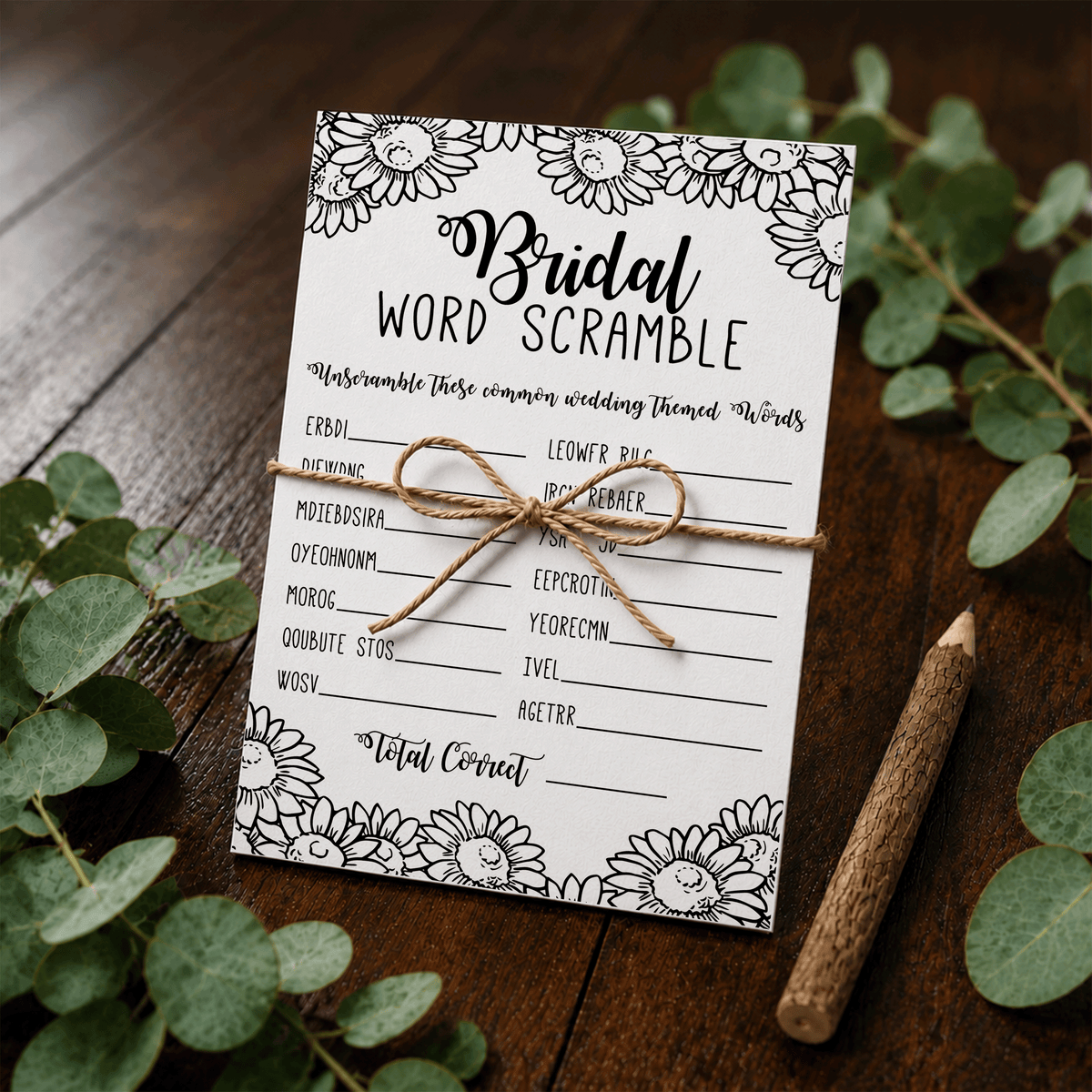 Bridal Word Scramble Bridal Shower Game
