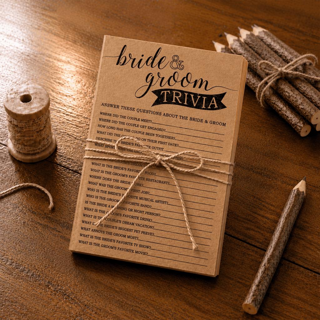 Bride Groom Trivia Bridal Shower Game