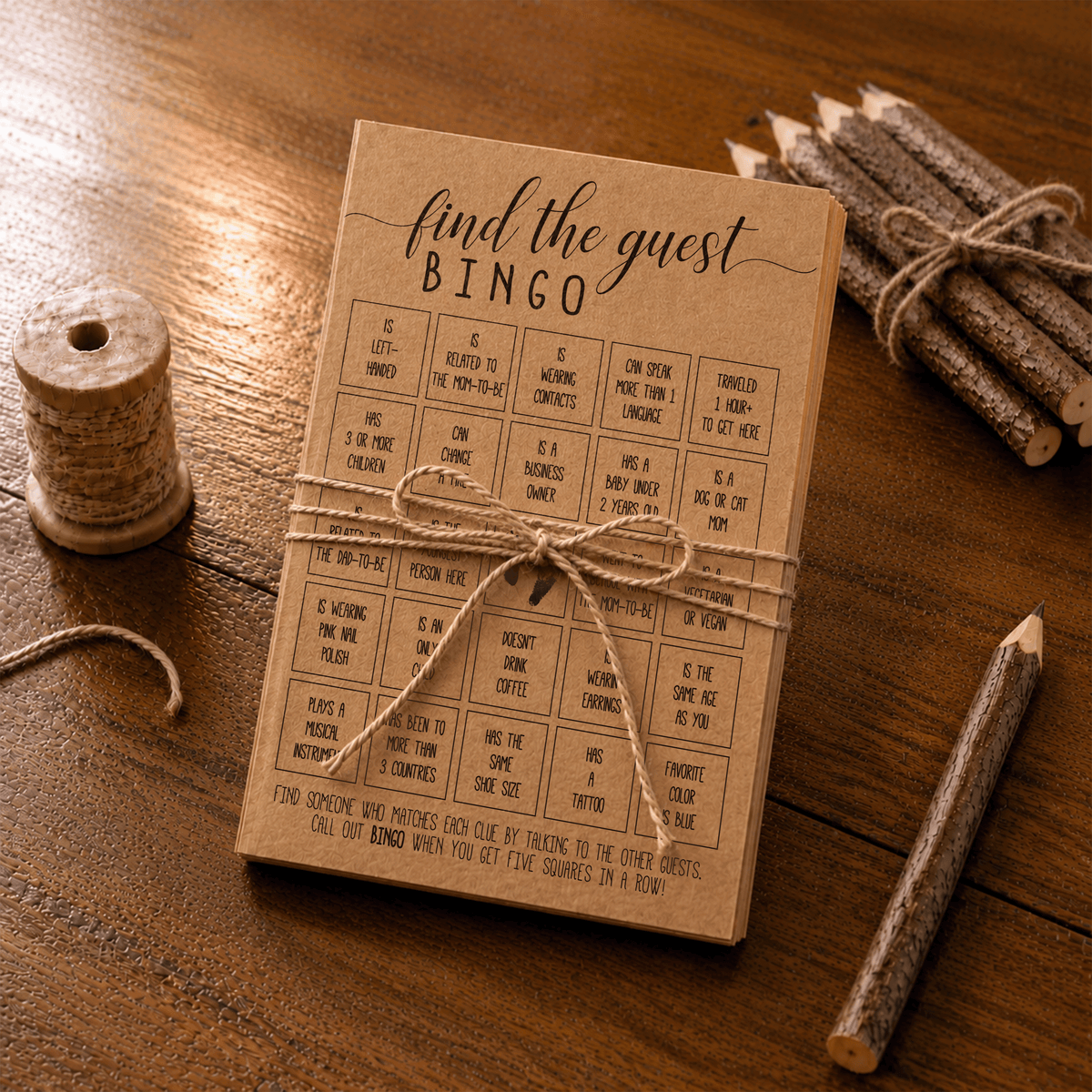 Find The Guest Bingo Baby Shower Game