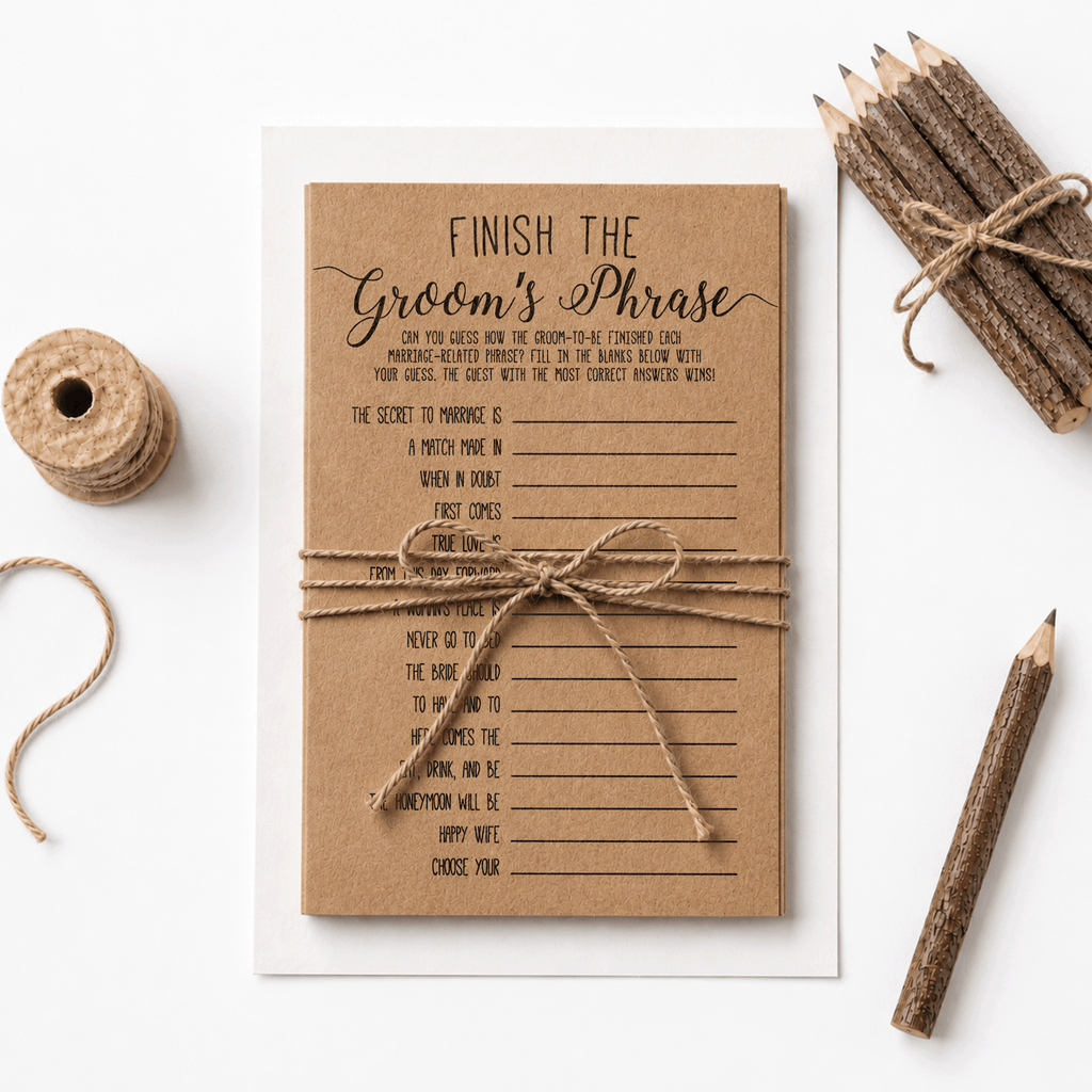 Finish the Groom's Phrase Bridal Shower Game