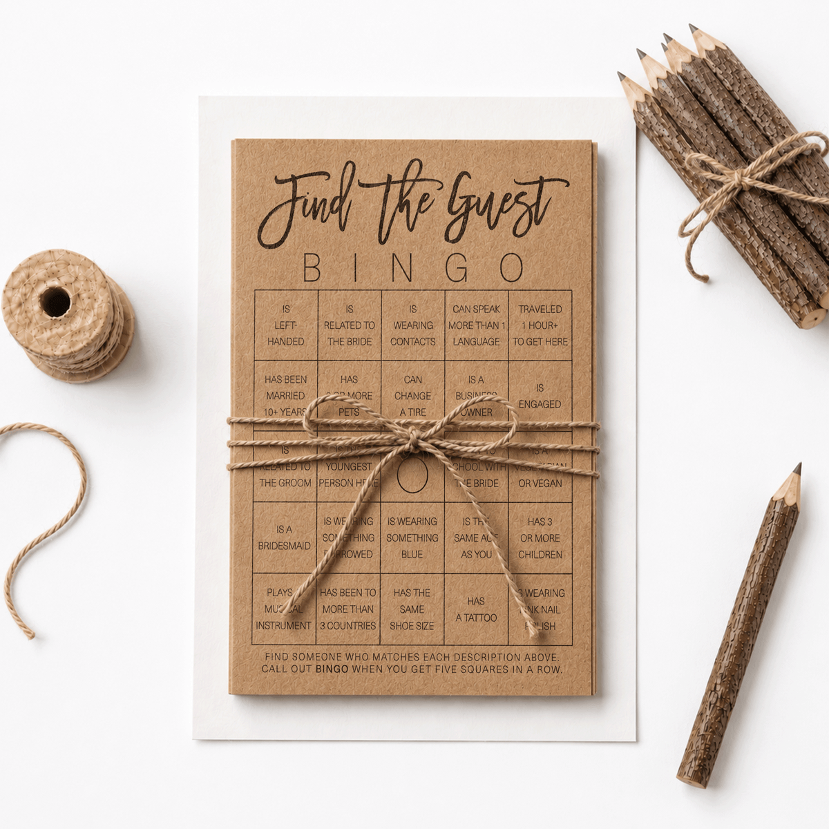 Find the Guest Bingo Bridal Shower Game
