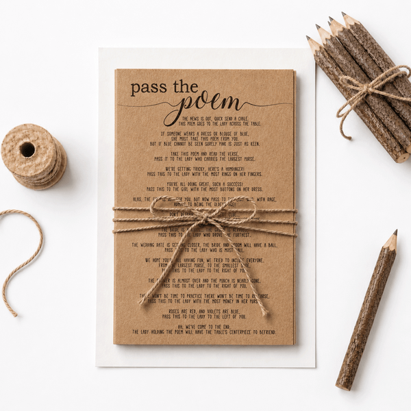 Pass The Poem Bridal Shower Game