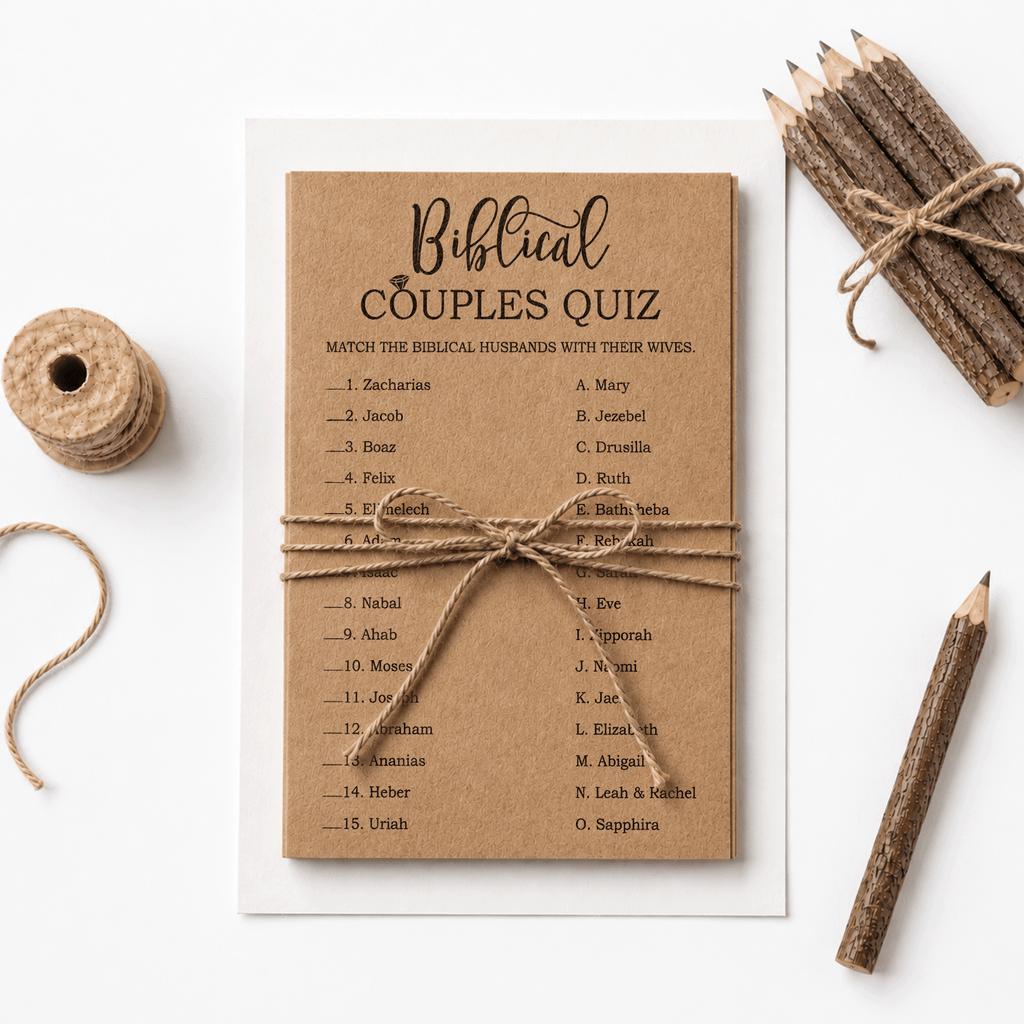 Bible Couples Quiz Bridal Shower Game