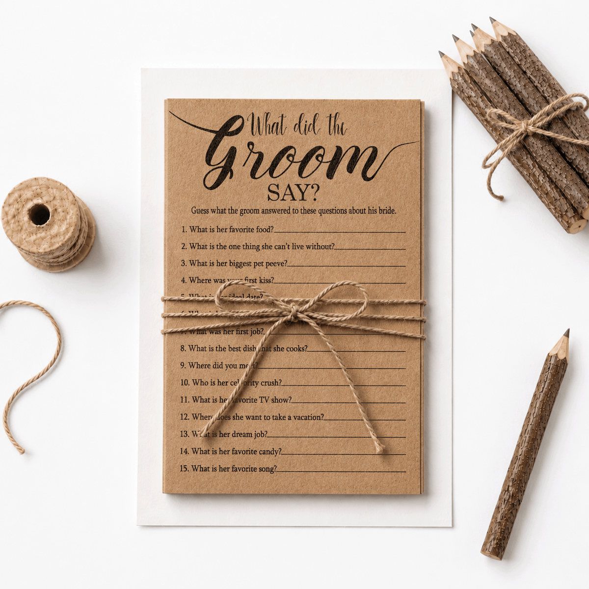 What Did The Groom Say Bridal Shower Game