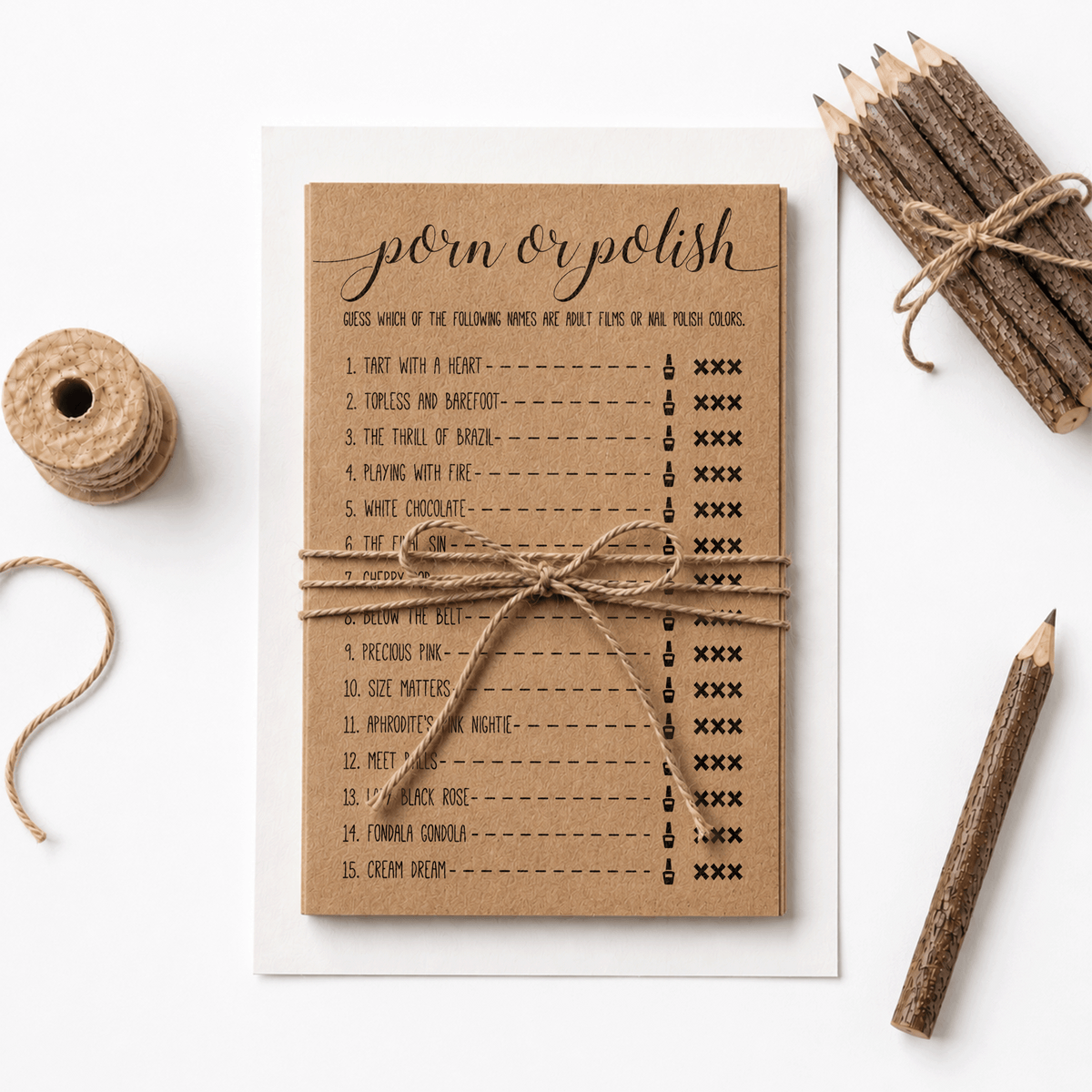 Porn Or Polish Bridal Shower Game