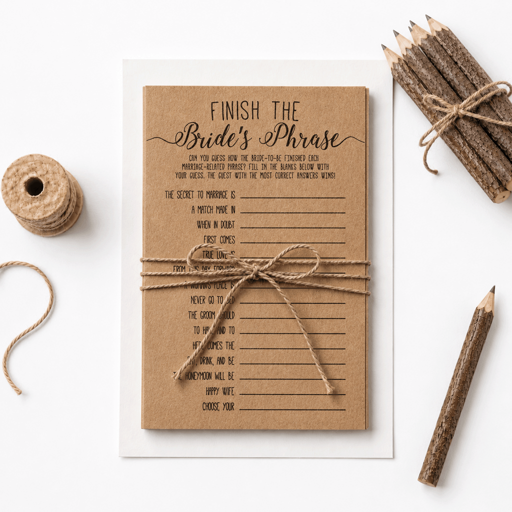 Finish the Bride's Phrase Bridal Shower Game