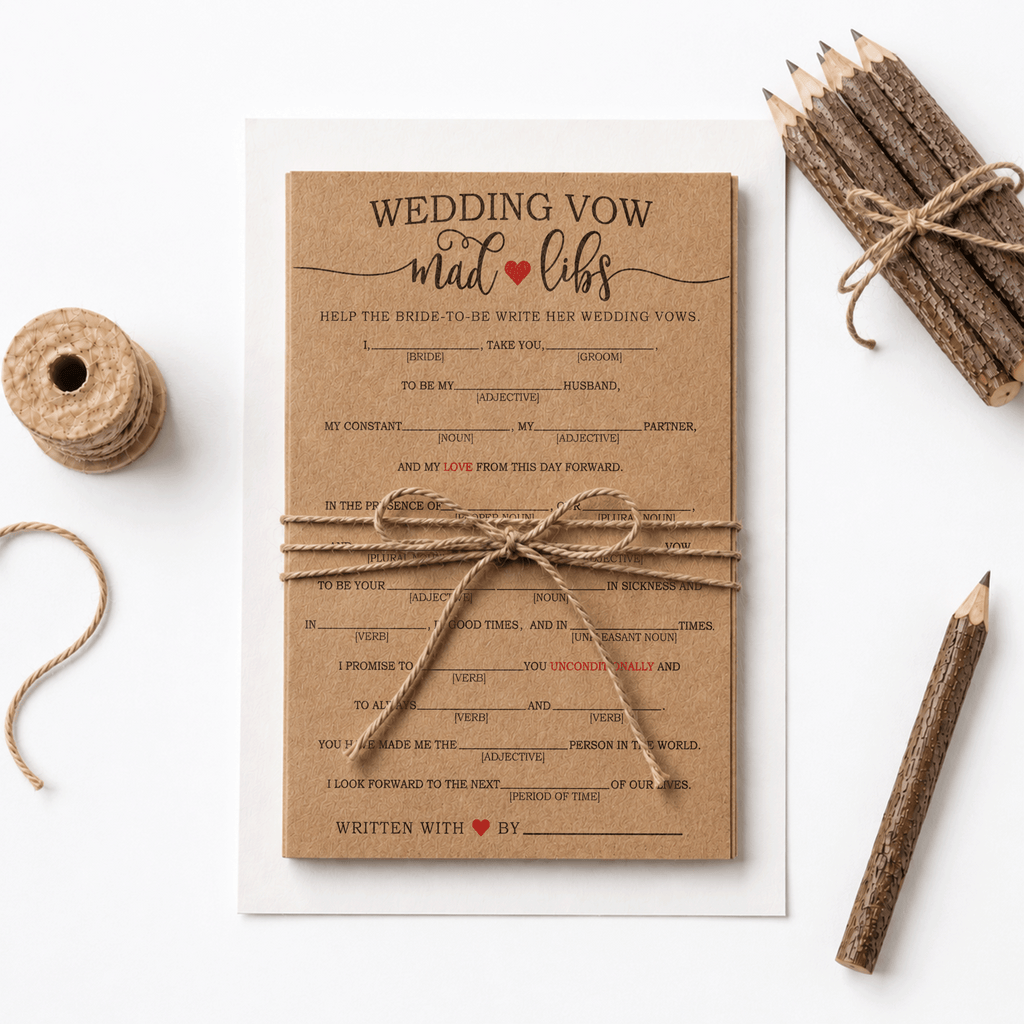 Wedding Vow Mad Libs Bridal Shower Game