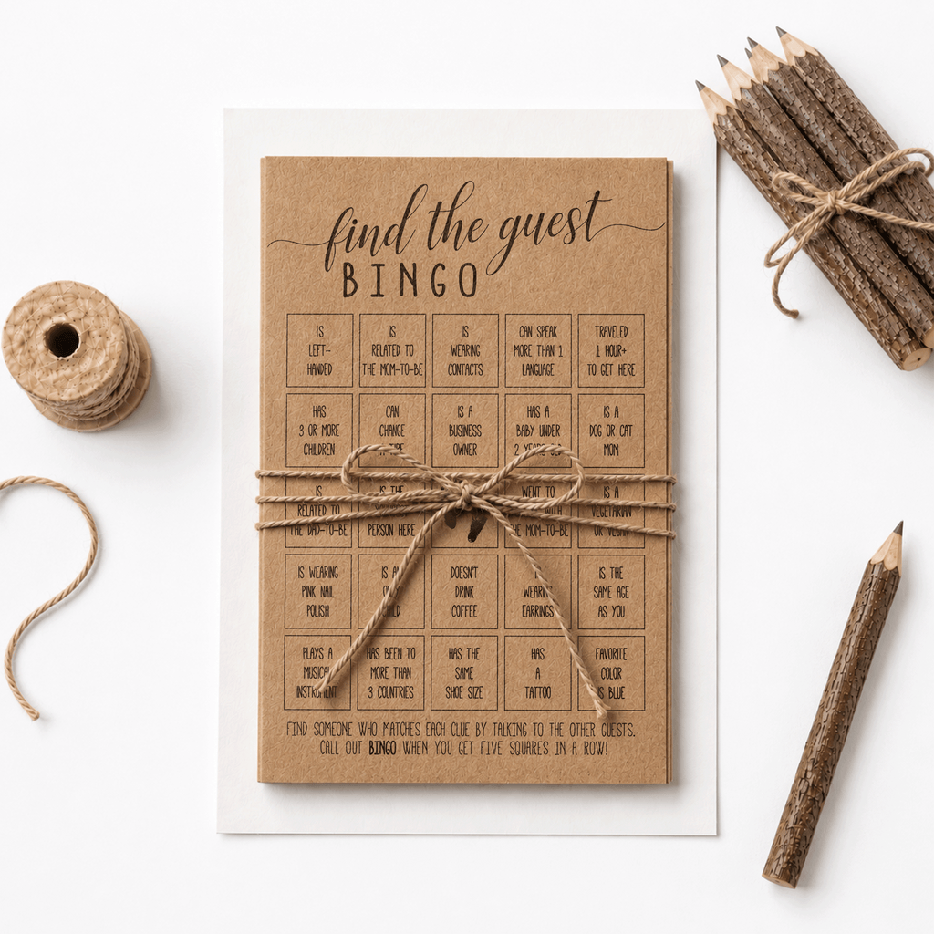 Find The Guest Bingo Baby Shower Game