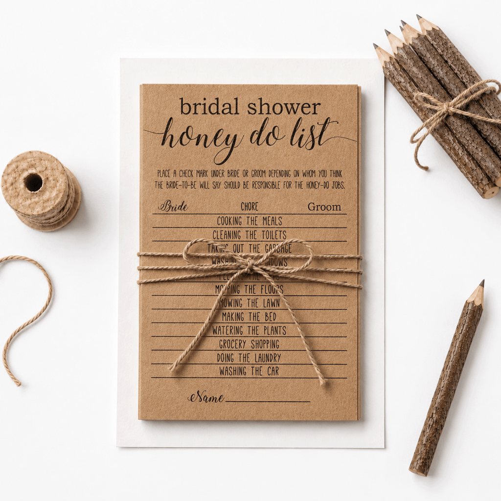 Bridal Shower Honey Do List Game