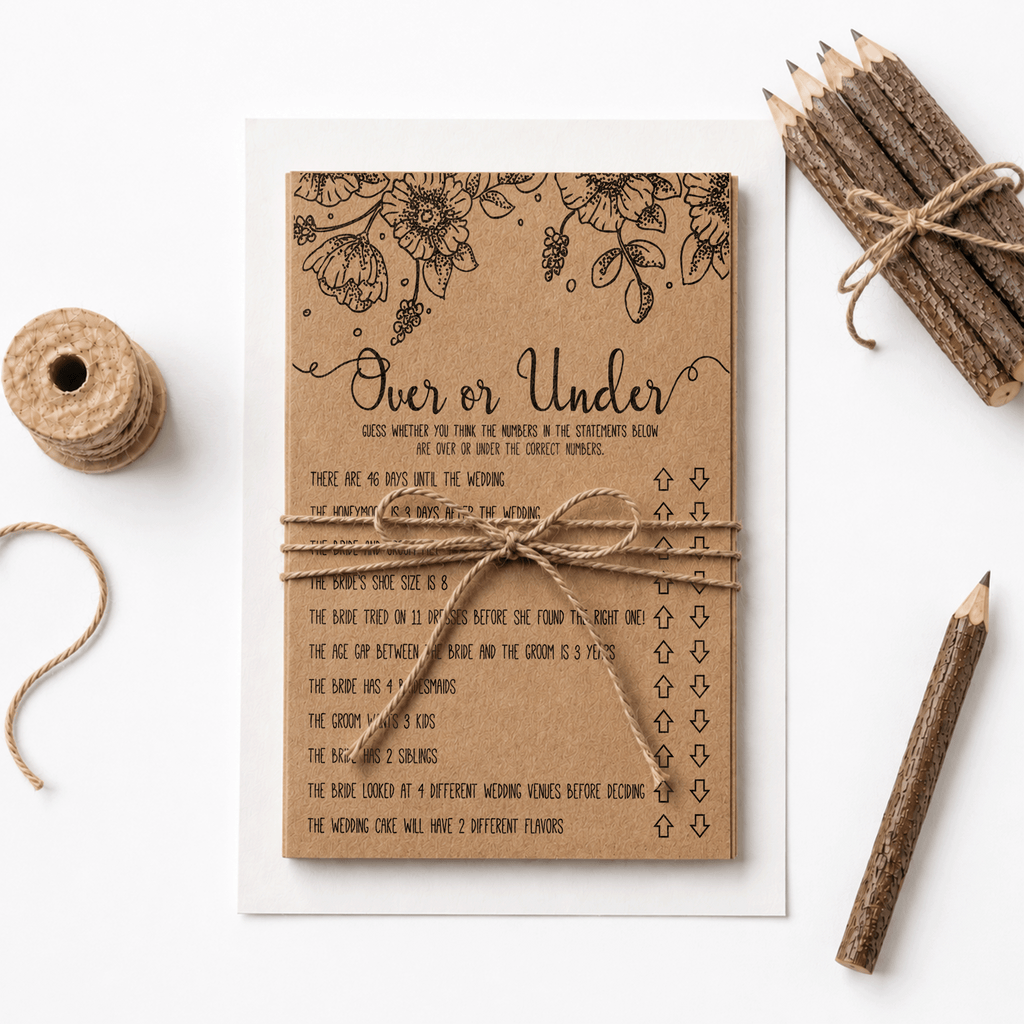 Over or Under Bridal Shower Game