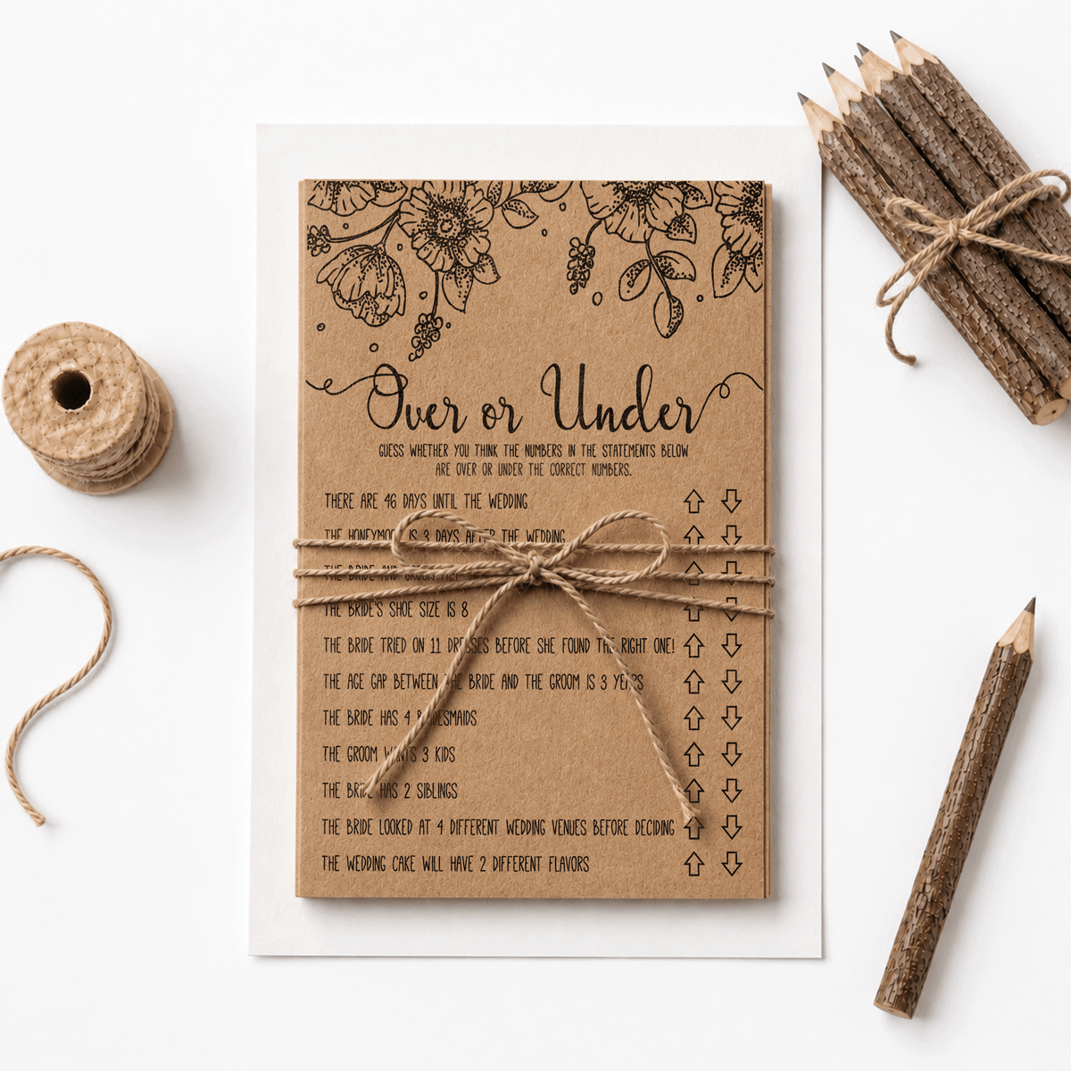 Over or Under Bridal Shower Game
