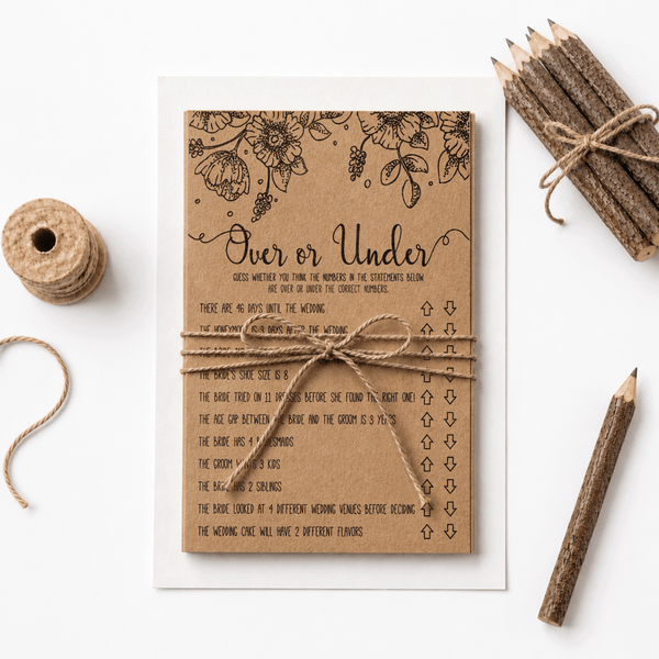 Over or Under Bridal Shower Game