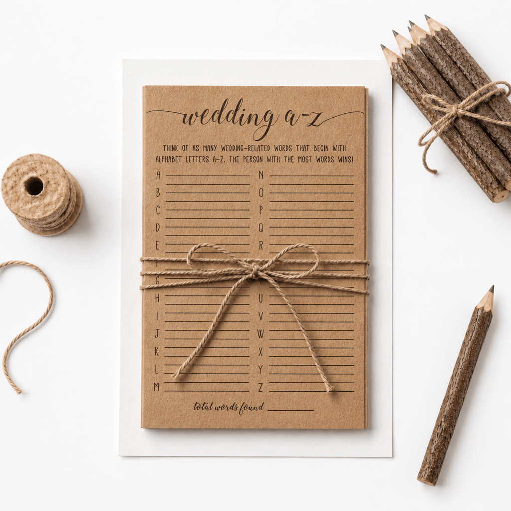 Wedding A-Z Bridal Shower Game