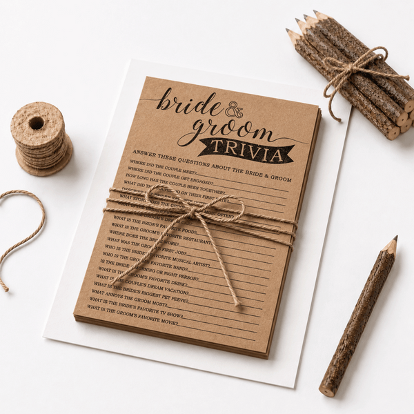 Bride Groom Trivia Bridal Shower Game