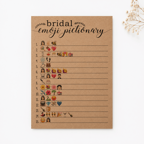 Bridal Emoji Pictionary Bridal Shower Game