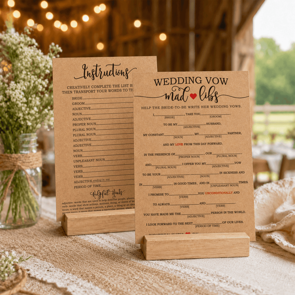 Wedding Vow Mad Libs Bridal Shower Game