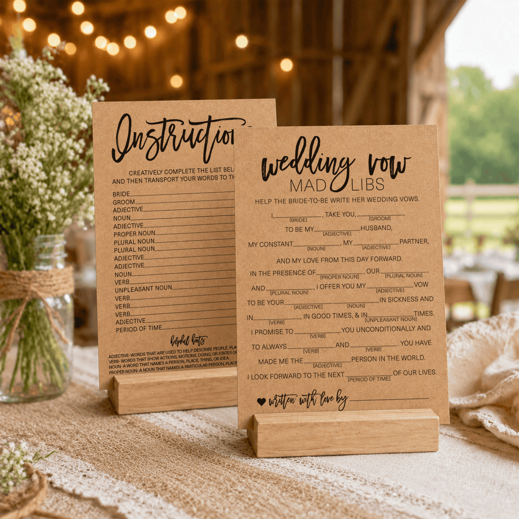 Wedding Vow Mad Libs Bridal Shower Game