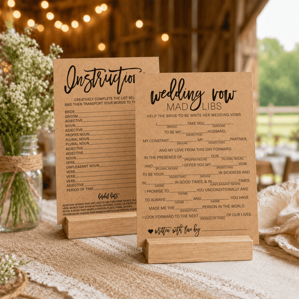 Wedding Vow Mad Libs Bridal Shower Game