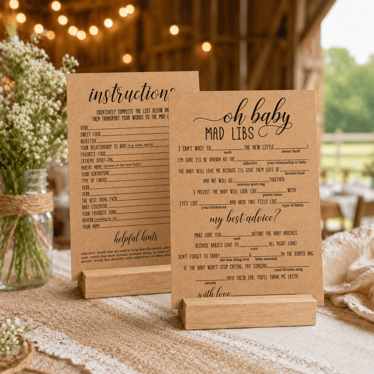 Oh Baby Mad Libs Baby Shower Game