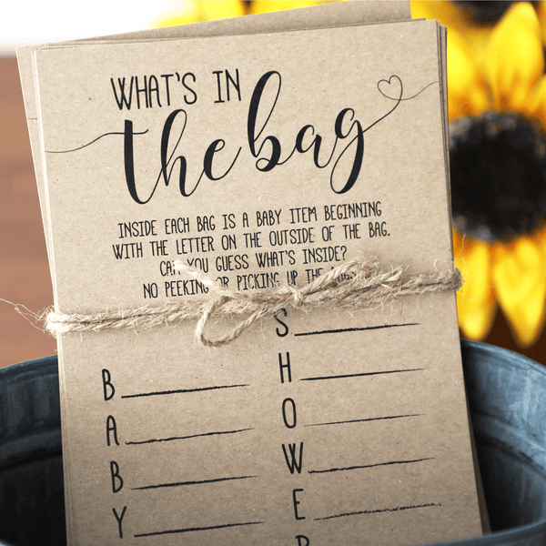 What's in the Bag Baby Shower Game