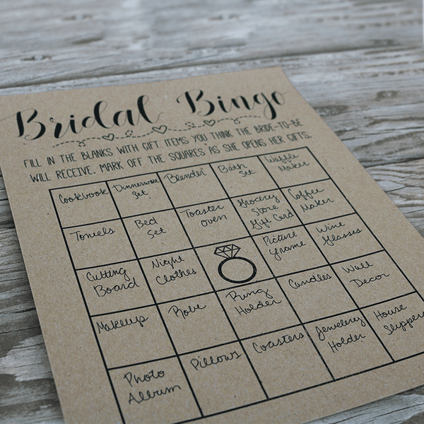 Bridal Bingo Bridal Shower Game