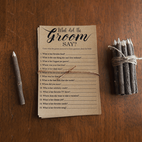 What Did The Groom Say Bridal Shower Game