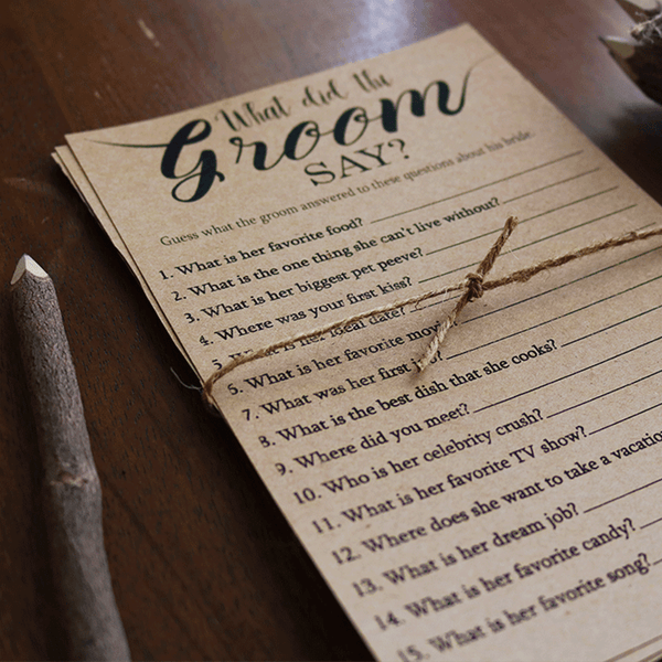 What Did The Groom Say Bridal Shower Game