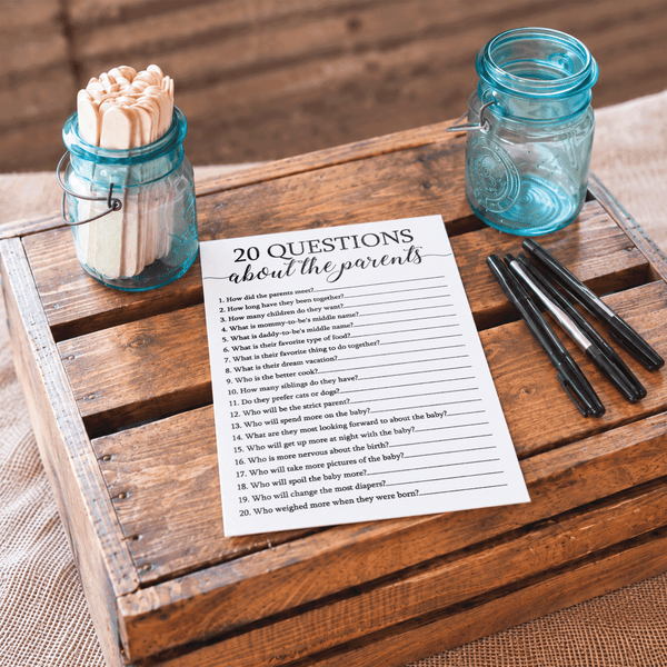 20 Questions about the Parents Baby Shower Game