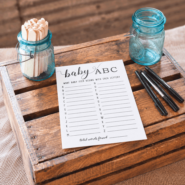 Baby ABC Baby Shower Game