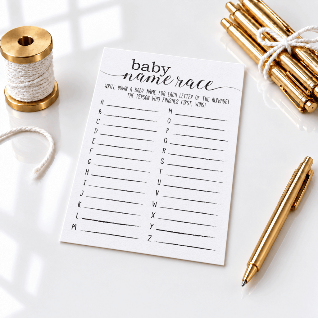 Baby Name Race Baby Shower Game