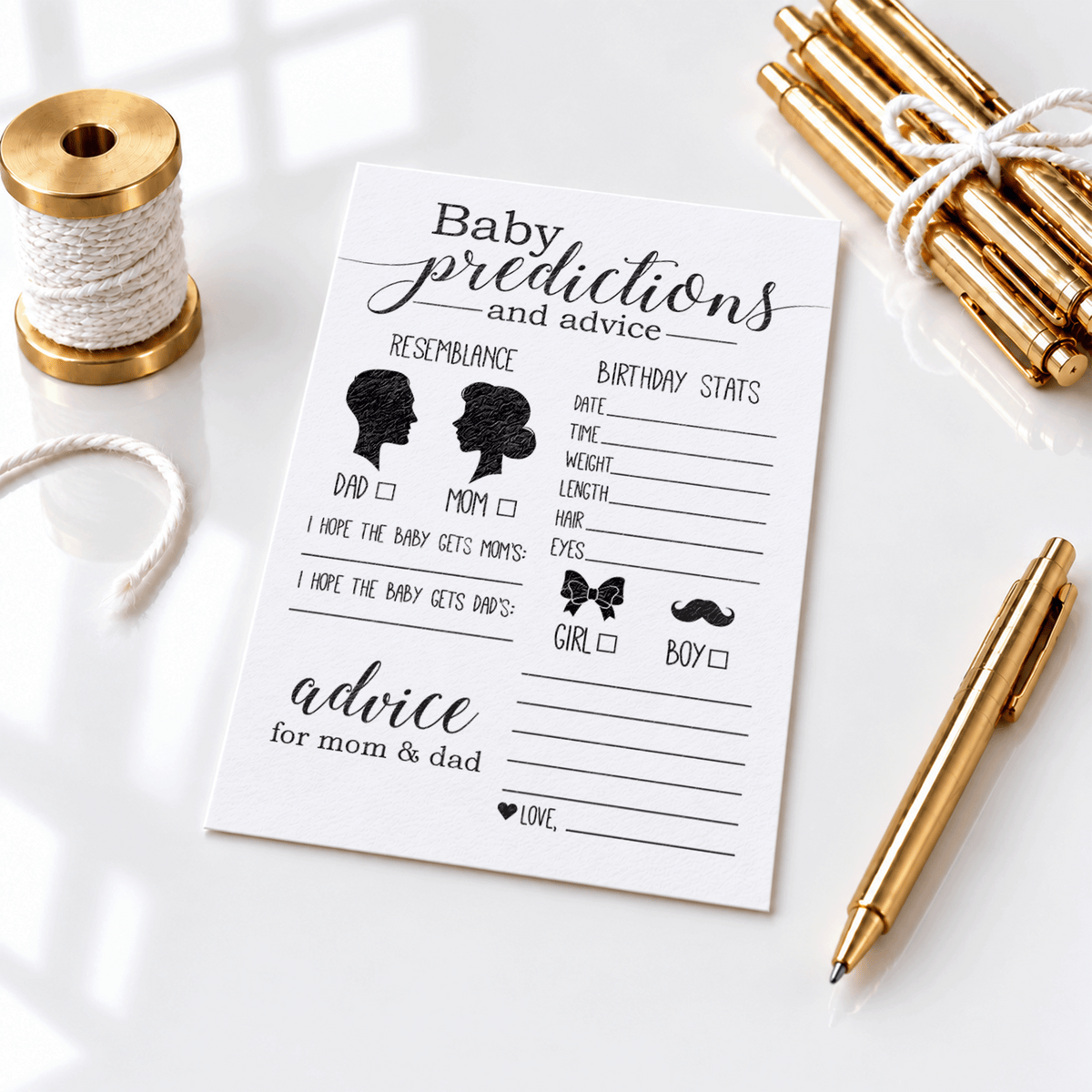 Baby Predictions Baby Shower Activity
